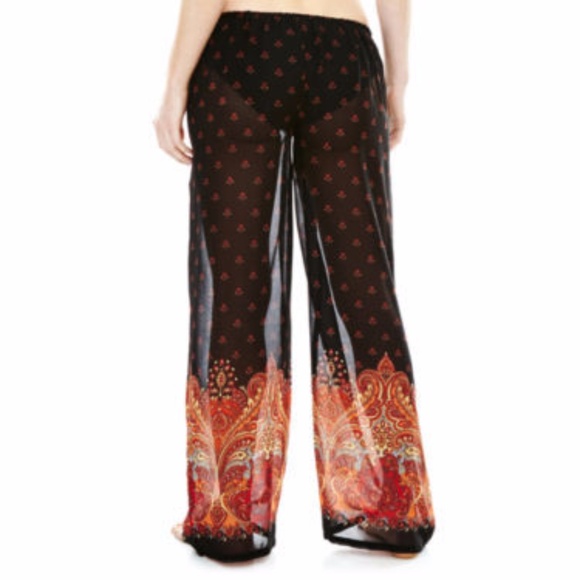 Raviya Swim Raviya Border Print Coverup Beach Pants Size S Poshmark